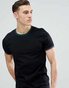 Футболка с контрастным кантом и манжетами ASOS - Мульти