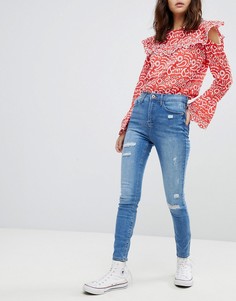 Джинсы с рваной отделкой River Island Harper - Синий