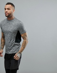Серая меланжевая футболка с контрастными вставками New Look SPORT - Серый