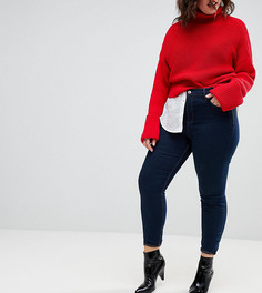 Супероблегающие джинсы с завышенной талией River Island Plus Harper - Синий