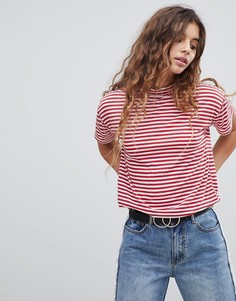 Свободная короткая футболка с высоким воротом Miss Selfridge - Мульти