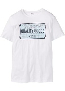 Футболка Regular Fit с принтом (белый) Bonprix