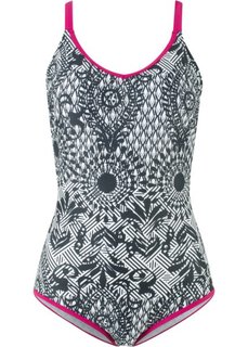 Купальник (черный/белый с узором) Bonprix