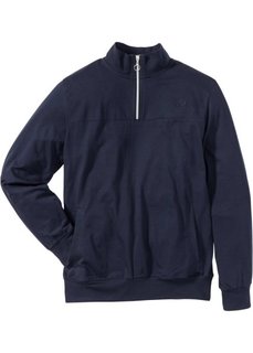 Свитшот Regular Fit с воротником на молнии (темно-синий) Bonprix