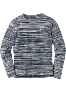 Пуловер Regular Fit (темно-синий/меланж цвета белой шерсти) Bonprix