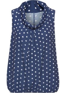 Блузка без рукавов (полуночная синь/кремовый в горошек) Bonprix