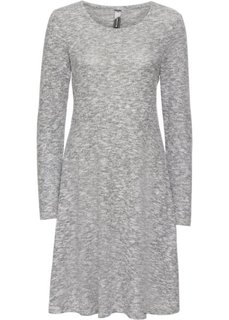Платье вязаное (светло-серый меланж/кремовый) Bonprix