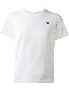 футболка с вышивкой сердца  Comme Des Garçons Play