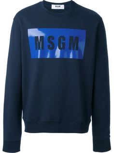 толстовка с принтом логотипа   MSGM