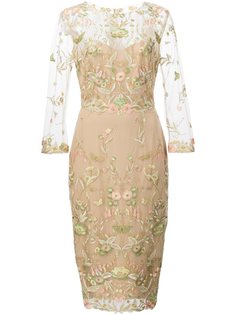 платье с цветочной вышивкой Marchesa Notte