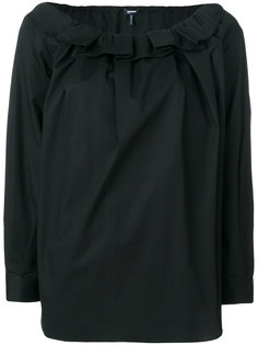 блузка с оборками на вырезе Jil Sander Navy
