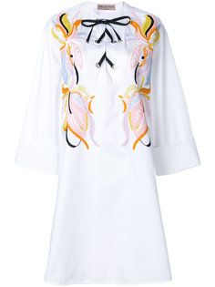 платье с вышивкой и шнуровкой Emilio Pucci