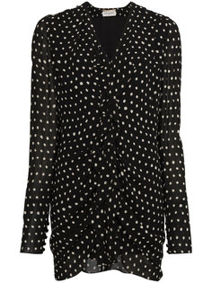 платье в горох с оборками  Saint Laurent