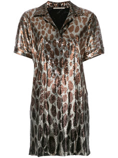 леопардовое платье-поло с пайетками Marco De Vincenzo