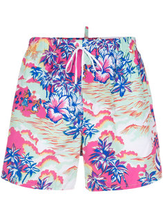 Hawaii beach print swim shorts Dsquared2