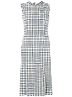 Sleeveleshort Sleeve 4-vent Pencil Dreshort Sleeve With Fray In Madras Cotton Tweed Thom Browne