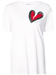 футболка с принтом разбитого сердца  Oscar de la Renta
