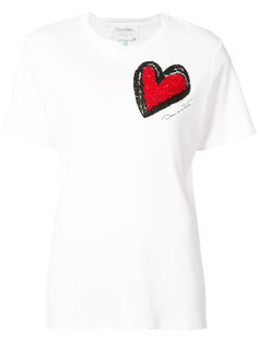 embellished heart T-shirt Oscar de la Renta
