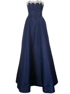 платье без бретелек с отделкой  Oscar de la Renta