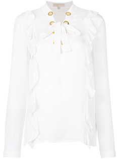 ruffled lace-up blouse Michael Michael Kors