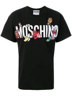 футболка с аппликацией-логотипом  Moschino