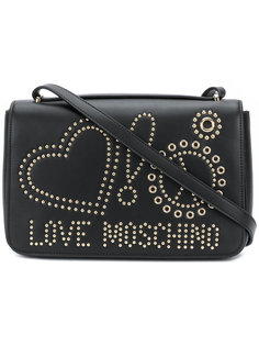 сумка через плечо с заклепками и логотипом Love Moschino