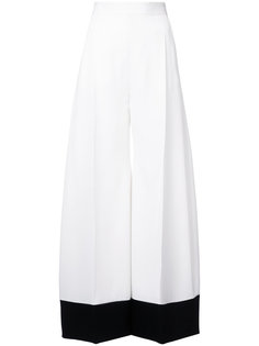 contrast cuff wide leg trousers Racil