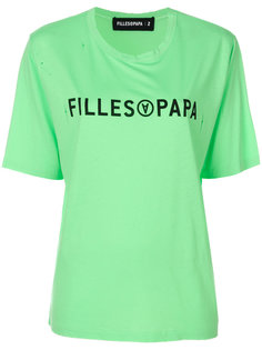 logo print T-shirt Filles A Papa