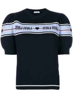 свитер с логотипом интарсия  Miu Miu