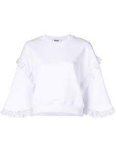 толстовка с кружевной отделкой MSGM