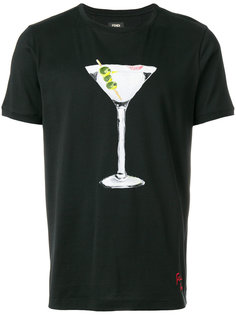 футболка с принтом мартини  Fendi
