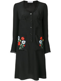 платье с вышитыми цветами на карманах  Sonia Rykiel