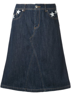 джинсовая юбка с заплатками в форме звезд Guild Prime