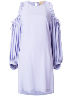 cold shoulder ruffled dress Erika Cavallini