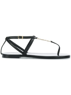 сандалии с логотипом Saint Laurent