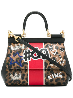 маленькая сумка Sicily с леопардовым принтом Dolce &amp; Gabbana
