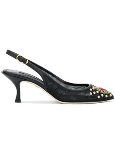 туфли с сетчатыми панелями и вышивкой Dolce &amp; Gabbana