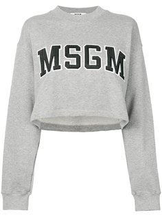 укороченная толстовка с логотипом MSGM