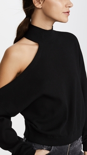 alice + olivia Finnigan One Shoulder Slouchy Pullover