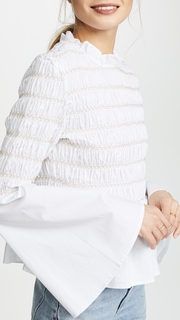 endless rose Smocked Poplin Top