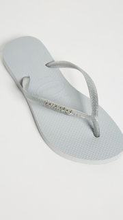 Havaianas Slim Logo Metallic Flip Flops