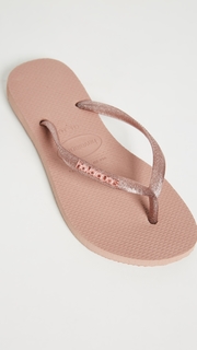 Havaianas Slim Logo Metallic Flip Flops