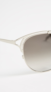 Linda Farrow Luxe Rounded Aviator Sunglasses