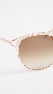 Linda Farrow Luxe Rounded Aviator Sunglasses