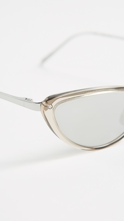 Linda Farrow Luxe Platinum Extreme Cat Eye Sunglasses