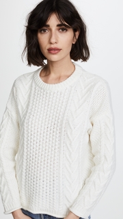 Madewell Solid Rib Cable Crew Neck Shirt