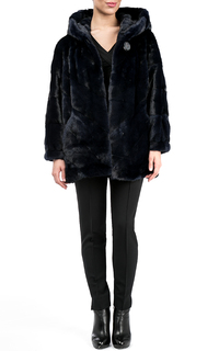 Норковая шуба с капюшоном De la Manie