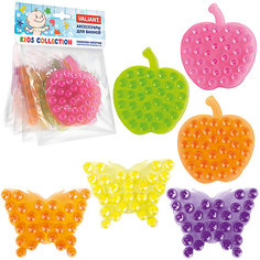 Набор полочек-липучек с двусторонними присосками Бабочки и Яблочки Микс, 6 шт., VALIANT