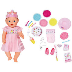 Интерактивная кукла Zapf Creation "Baby Born", нарядная с тортом, 43 см