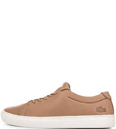 Бежевые кеды из натуральной кожи Lacoste